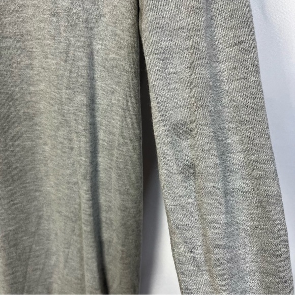 Ann Taylor Petite Light Gray V-Neck Silk Blend Midi Sweater Dress MP - Picture 4 of 5